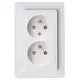 Kopp 927913005 wandcontactdoos 2-voudig penaarde Safety+ voor enkele inbouwdoos HK02 Milano arctic wit