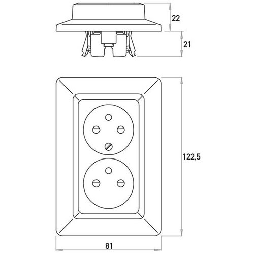 Kopp 927913005 wandcontactdoos 2-voudig penaarde Safety+ voor enkele inbouwdoos HK02 Milano arctic wit