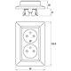 Kopp 927913005 wandcontactdoos 2-voudig penaarde Safety+ voor enkele inbouwdoos HK02 Milano arctic wit
