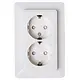 Kopp 927713009 wandcontactdoos 2-voudig randaarde Safety+ voor enkele inbouwdoos HK02 Milano arctic wit