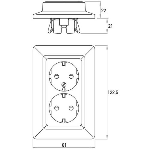 Kopp 927720003 wandcontactdoos 2-voudig randaarde Safety+ voor enkele inbouwdoos HK02 Milano staal grijs