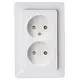 Kopp 950513007 wandcontactdoos 2-voudig zonder randaarde Safety+ voor enkele inbouwdoos HK02 Milano arctic wit