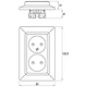 Kopp 950513007 wandcontactdoos 2-voudig zonder randaarde Safety+ voor enkele inbouwdoos HK02 Milano arctic wit