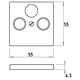 Kopp 490947007 centraalplaat antenne / COAX wandcontactdoos HK07 Athenis staal grijs