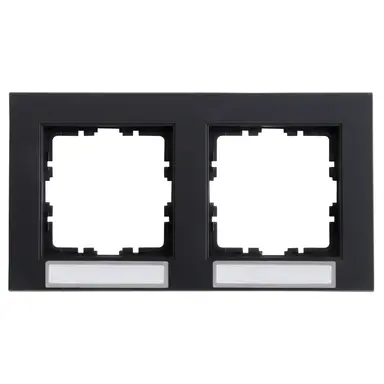 Kopp 402615200 afdekraam 2-voudig met tekstvenster horizontaal HK07 antraciet