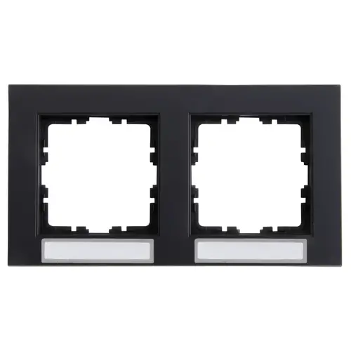 Kopp 402615200 afdekraam 2-voudig met tekstvenster horizontaal HK07 antraciet