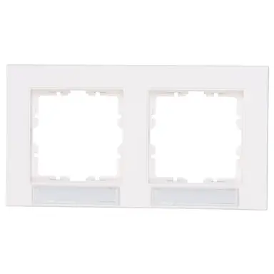 Kopp 402629201 afdekraam 2-voudig met tekstvenster horizontaal HK07 helder wit glans