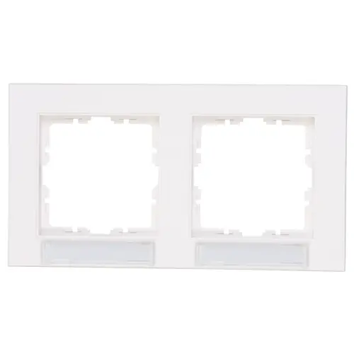 Kopp 402629201 afdekraam 2-voudig met tekstvenster horizontaal HK07 helder wit glans