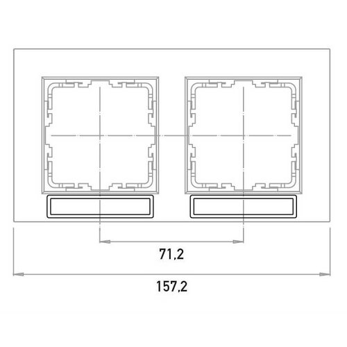 Kopp 402647203 afdekraam 2-voudig met tekstvenster horizontaal HK07 staal grijs