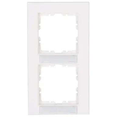 Kopp 402629029 afdekraam 2-voudig met tekstvenster verticaal HK07 helder wit glans