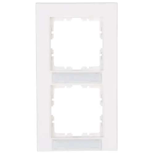 Kopp 402629029 afdekraam 2-voudig met tekstvenster verticaal HK07 helder wit glans