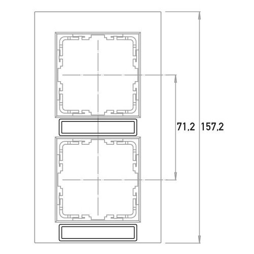 Kopp 402629029 afdekraam 2-voudig met tekstvenster verticaal HK07 helder wit glans