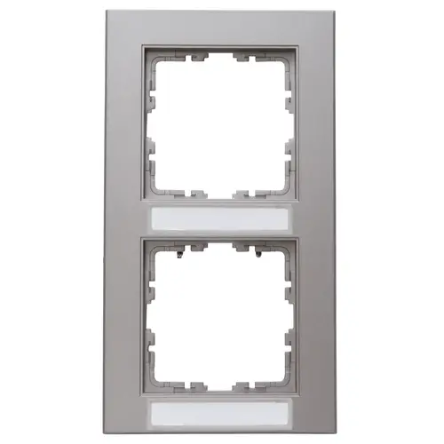 Kopp 402647021 afdekraam 2-voudig met tekstvenster verticaal HK07 staal grijs