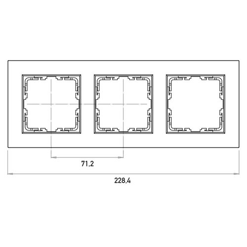 Kopp 402729307 afdekraam 3-voudig met tekstvenster horizontaal HK07 helder wit glans