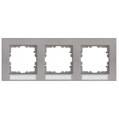 Kopp 402747309 afdekraam 3-voudig met tekstvenster horizontaal HK07 staal grijs