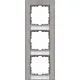 Kopp 402747031 afdekraam 3-voudig met tekstvenster verticaal HK07 staal grijs