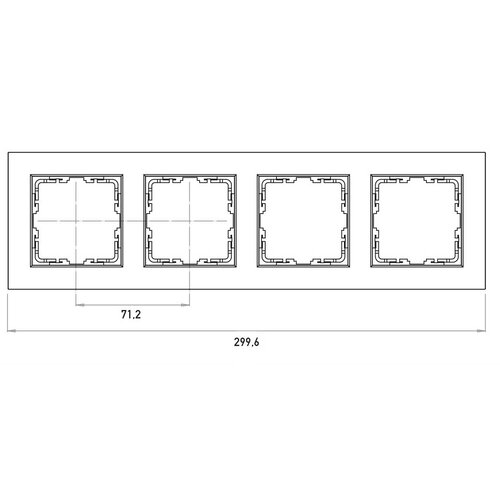 Kopp 402829403 afdekraam 4-voudig met tekstvenster horizontaal HK07 helder wit glans