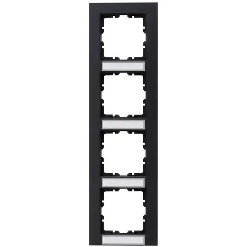 Kopp 402815048 afdekraam 4-voudig met tekstvenster verticaal HK07 antraciet