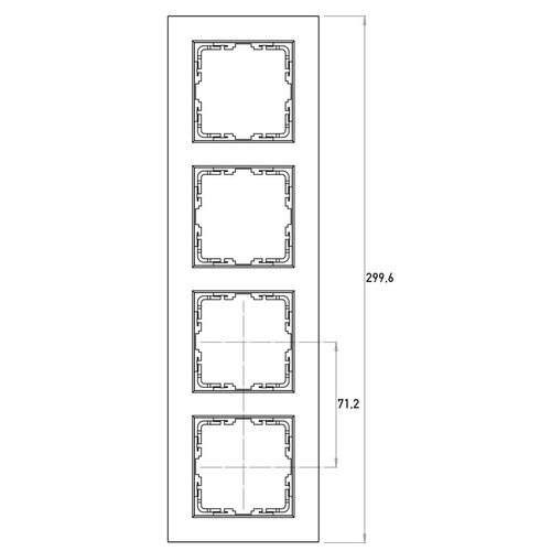 Kopp 402829049 afdekraam 4-voudig met tekstvenster verticaal HK07 helder wit glans