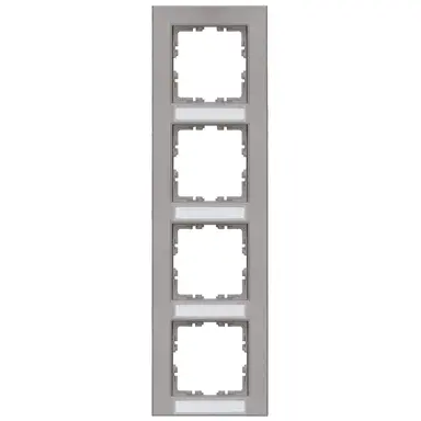 Kopp 402847041 afdekraam 4-voudig met tekstvenster verticaal HK07 staal grijs