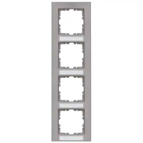 Kopp 402847041 afdekraam 4-voudig met tekstvenster verticaal HK07 staal grijs