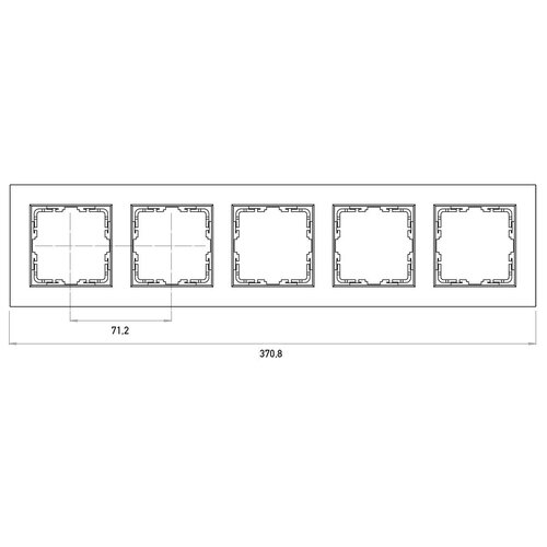 Kopp 402915508 afdekraam 5-voudig met tekstvenster horizontaal HK07 antraciet