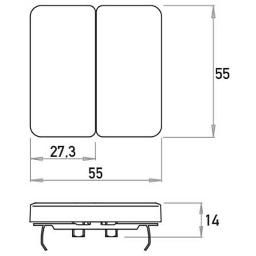 Kopp 331420007 schakelwip 2-voudig HK02 Milano staal grijs