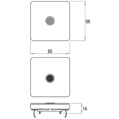 Kopp 331121009 schakelwip controlevenster rood HK02 Milano staal grijs