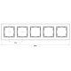 Kopp 402929509 afdekraam 5-voudig met tekstvenster horizontaal HK07 helder wit glans