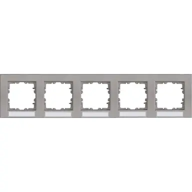 Kopp 402947501 afdekraam 5-voudig met tekstvenster horizontaal HK07 staal grijs