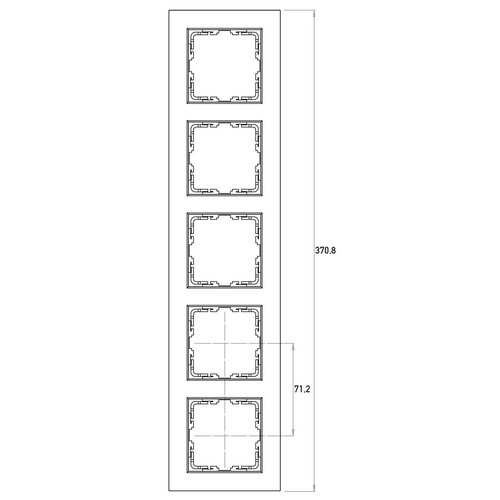 Kopp 402947051 afdekraam 5-voudig met tekstvenster verticaal HK07 staal grijs