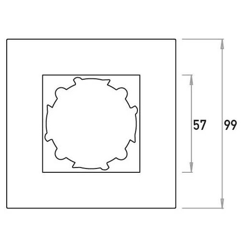 Kopp 405305001 afdekraam 1-voudig HK07 glas zwart
