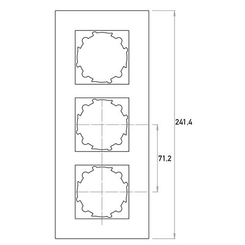 Kopp 405502004 afdekraam 3-voudig HK07 glas wit