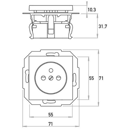 Kopp 940429000 wandcontactdoos penaarde verhoogde aanraakbeveiliging HK07 Athenis helder wit glans