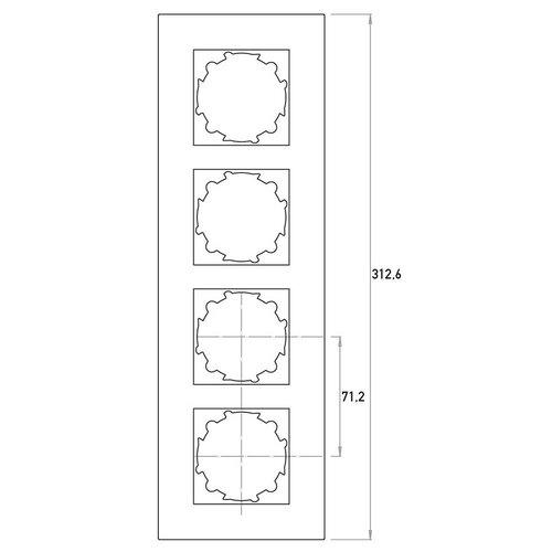 Kopp 406605001 afdekraam 4-voudig HK07 glas zwart