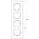 Kopp 406605001 afdekraam 4-voudig HK07 glas zwart