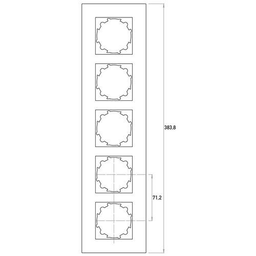 Kopp 406705004 afdekraam 5-voudig HK07 glas zwart