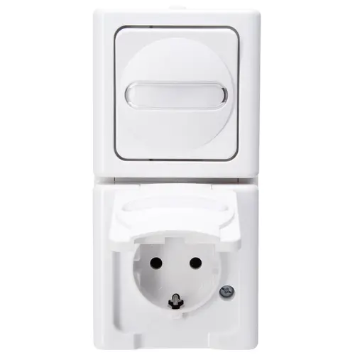 Kopp 130802000 combinatie 1-voudig randaarde verticaal arctic wit Blue Electric