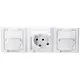 Kopp 131302006 wandcontactdoos 3-voudig randaarde dks bedr horizonaal IP44 arctic wit