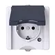 Kopp 947456005 opbouw wandcontactdoos randaarde deksel IP44 ProAQA grijs