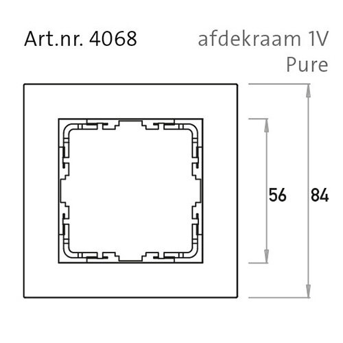 Kopp 406829005 afdekraam 1-voudig HK07 PURE helder wit glans