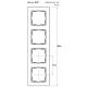 Kopp 407129005 afdekraam 4-voudig HK07 PURE helder wit glans