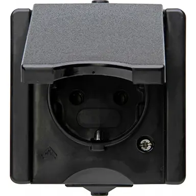 Kopp 947405009 opbouw wandcontactdoos randaarde deksel IP44 ProAQA zwart