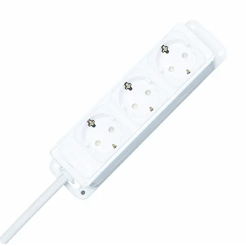 Kopp 127002013 UNOversal stekkerdoos 3-voudig RA verhoogde aanraakbeveiliging 1,4 meter wit