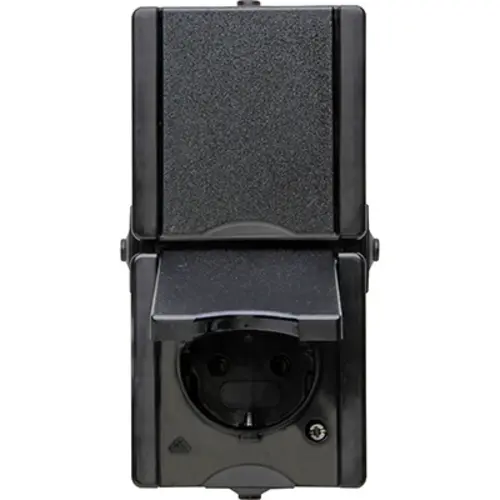 Kopp 947505002 opbouw wandcontactdoos 2-voudig randaarde deksel verticaal IP44 ProAQA zwart