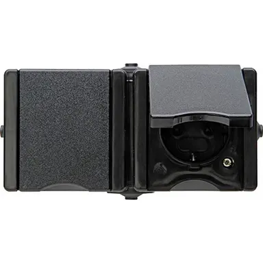 Kopp 950605005 opbouw wandcontactdoos 2-voudig randaarde deksel horizontaal IP44 ProAQA zwart