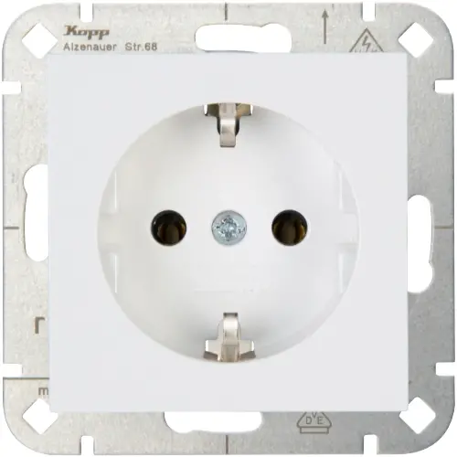 Kopp 949313005 wandcontactdoos randaarde HK07 Athenis arctic wit glans