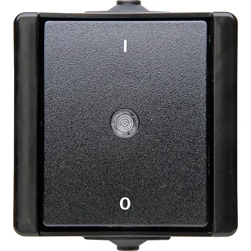 Kopp 540205004 opbouw schakelaar 2-polig met controlelamp IP44 proAQA zwart