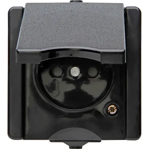 Kopp 954705002 opbouw wandcontactdoos penaarde en klapdeksel IP44 ProAQA zwart