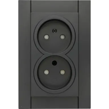 Kopp 950015004 wandcontactdoos 2-voudig zonder randaarde Safety+ voor enkele inbouwdoos HK07 Athenis antraciet
